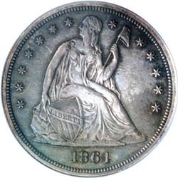 1864 $1 MS60 PCGS