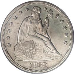 1869 $1 MS63 PCGS
