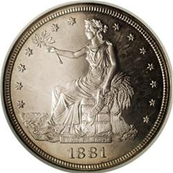 1881 T$1 PR64 Cameo NGC