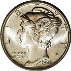 1936 10C MS68 Full Bands PCGS