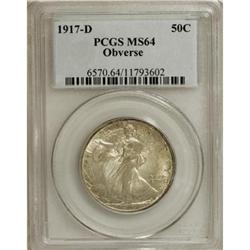 1917-D 50C Obverse MS64 PCGS