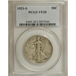 1921-S 50C VF30 PCGS