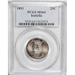 1893 25C Isabella Quarter MS64 PCGS