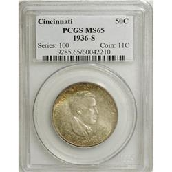 1936-S 50C Cincinnati MS65 PCGS