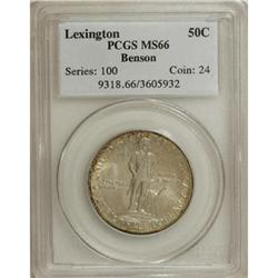 1925 50C Lexington MS66 PCGS. Delicate blue-gray patin