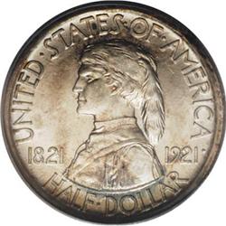 1921 50C Missouri MS65 PCGS