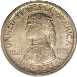 1921 50C Missouri MS65 PCGS