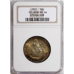 1921 50C Pilgrim MS66 NGC