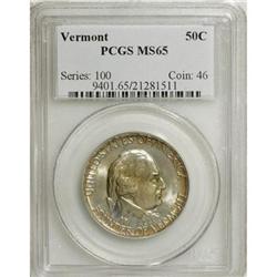 1927 50C Vermont MS65 PCGS
