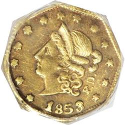 1853 50C Peacock Reverse 50 Cents, BG-302, Low