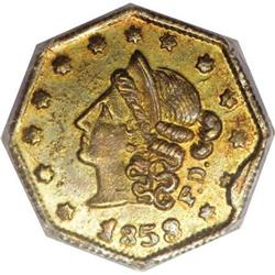 1853 50C Peacock Reverse 50 Cents, BG-302, Low