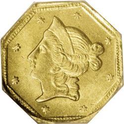 1853 $1 Liberty Octagonal 1 Dollar, BG-514, High