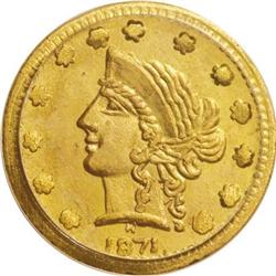 1871 25C Liberty Round 25 Cents, BG-864, R.5,