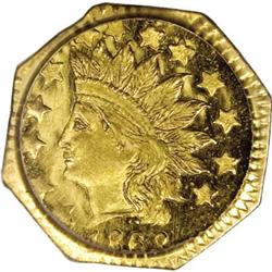 1868 Octagonal Indian 50C, BG-960A, MS63 PCGS.