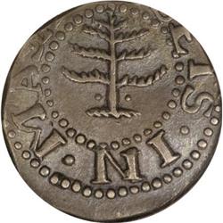 1652 6PENCE Pine Tree Sixpence AU58 NGC