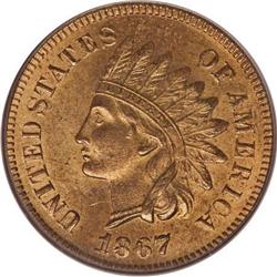 1867 1C MS65 Red PCGS