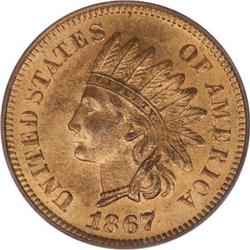 1867 1C MS65 Red PCGS