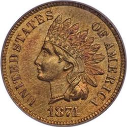 1874 1C MS66 Red PCGS