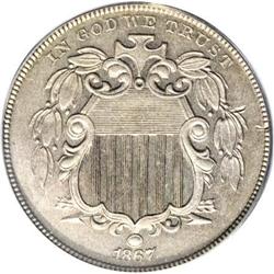 1867 5C Rays PR62 PCGS