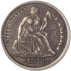 1873-CC 10C Arrows XF40 PCGS