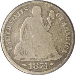 1874-CC 10C Arrows Good 6 PCGS