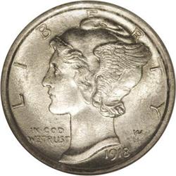 1918-D 10C MS65 Full Bands NGC