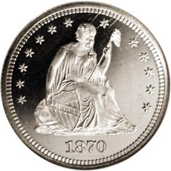 1870 25C PR67 Deep Cameo NGC. Briggs 2-B. One-thousand