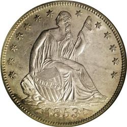 1853-O 50C Arrows and Rays MS64 NGC