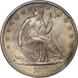 1873-CC 50C No Arrows MS61 NGC