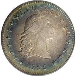 1795 $1 Flowing Hair, Three Leaves AU55 PCGS