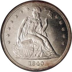 1840 $1 MS62 NGC