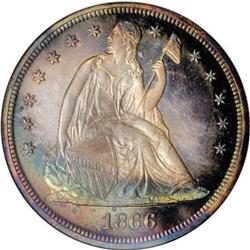 1866 $1 Motto PR67 Cameo NGC