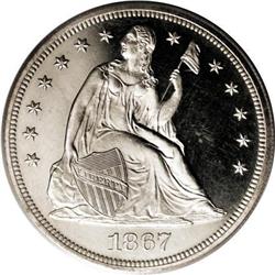 1867 $1 PR64 Deep Cameo PCGS