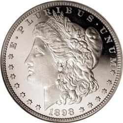 1898 S$1 PR66 Ultra Cameo NGC. The remarkable contrast