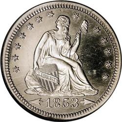 1853 25C Arrows and Rays PR66 NGC