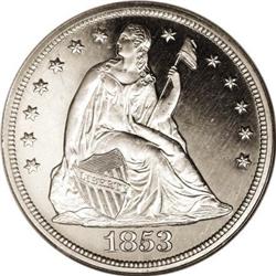 1853 $1 Restrike PR66 Cameo NGC