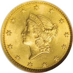 1849 G$1 No L MS68 NGC