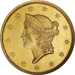 1849-C G$1 Closed Wreath MS63 NGC