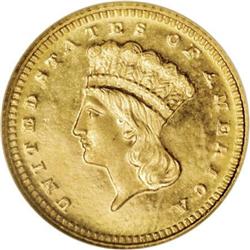 1868 G$1 MS67 Prooflike NGC