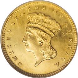 1857 G$1 PR64 Cameo NGC