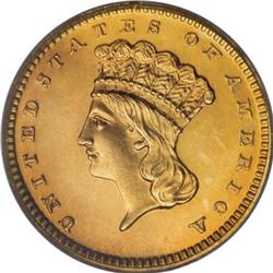 1867 G$1 PR64 Deep Cameo PCGS