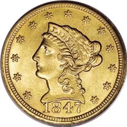 1847-C $2 1/2 MS63 PCGS