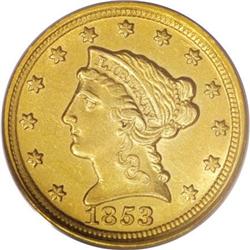1853-D $2 1/2 MS61 PCGS