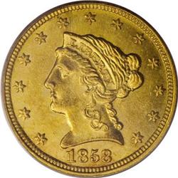 1858-C $2 1/2 MS63 PCGS