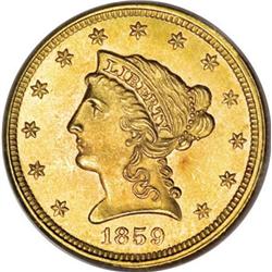 1859 $2 1/2 New Reverse, Type Two MS66 PCGS