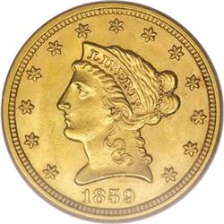 1859-S $2 1/2 MS63 PCGS