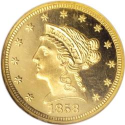 1858 $2 1/2 PR66 Cameo NGC