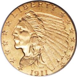 1911-D $2 1/2 MS62 PCGS