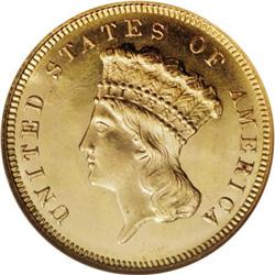 1880 $3 MS64 NGC