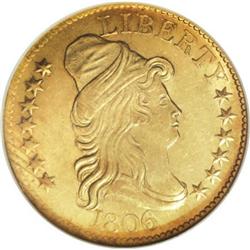 1806 $5 Round Top 6, 7x6 Stars MS64 NGC